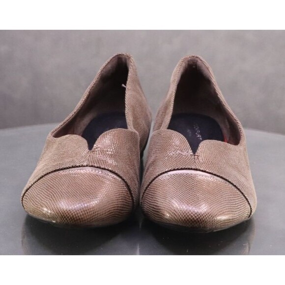 Rockport Dual Motion Women's Loafers Shoes Size 11 M Leather Snake Print Copper - Picture 3 of 12